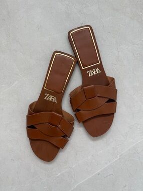 Zara Stylish Brown Sandals